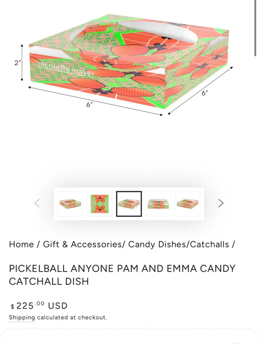 Nicolette Mayer PICKELBALL ANYONE PAM AND EMMA CANDY CATCHALL DISH